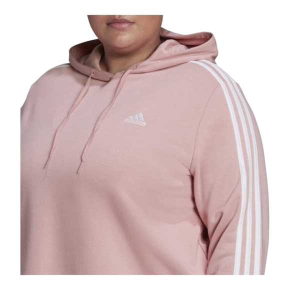 Adidas Women's Essentials Pink Cropped Hoodie Plus Size - Picture 5 of 10